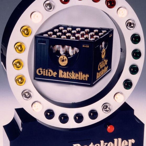 Lichtelektronisches Glücksrad mit Start- u. Stoppbuzzer