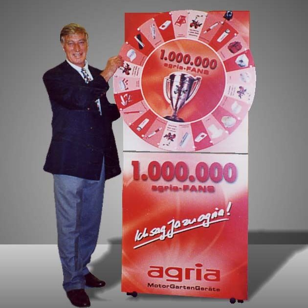 XL-Mechanisches Glücksrad im Kundenlook als Eventmodul