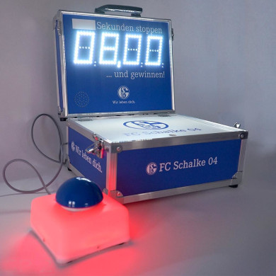 Timestopper, Speedstopper, Eventkoffer, rot leuchtender Buzzer: bitte warten