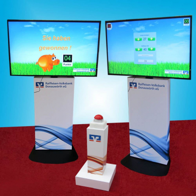 Kinder-Touchscreen Aktion "fange die Goldmünzen"