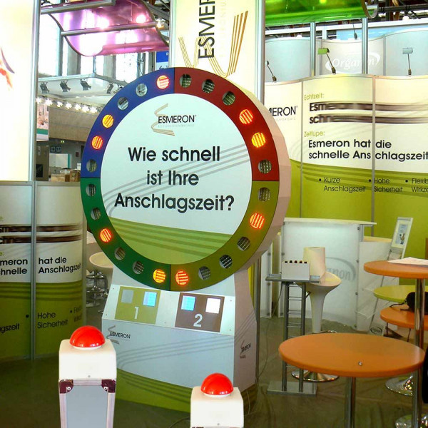 XXL Lichtglücksrad als Treffer-Reaktionsspiel für bis zu zwei Personen