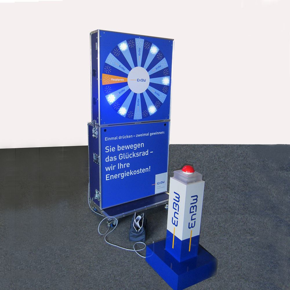XL-Lichtglücksrad mit Kundenbranding super kompakt für den Transport