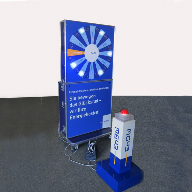 XL-Lichtglücksrad mit Kundenbranding super kompakt für den Transport